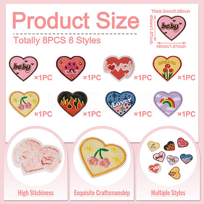 Heart Polyester Computerized Embroidery Cloth Iron on/Sew on Patches PATC-TAC0011-01-1