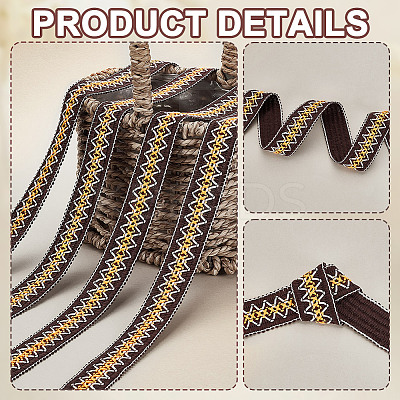 10 Yards Polyester Rhombus Ribbon for Jewelry Making OCOR-GA0002-12-1