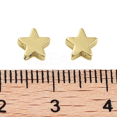 Rack Plating Brass Beads KK-C056-08A-G-1