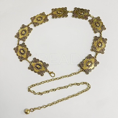 Tibetan Style Alloy Rectangle Link Chain Waist Belly Chains for Women FS-WG1BBEA-01-1