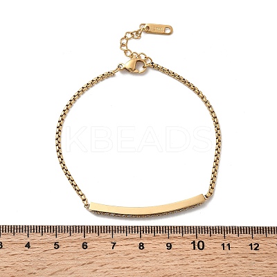 304 Stainless Steel Rhinestone Link Bracelets BJEW-P369-01G-1