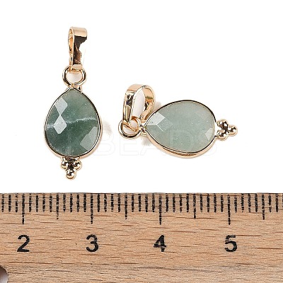 Natural Green Aventurine Faceted Pendans KK-L218-004G-06-1