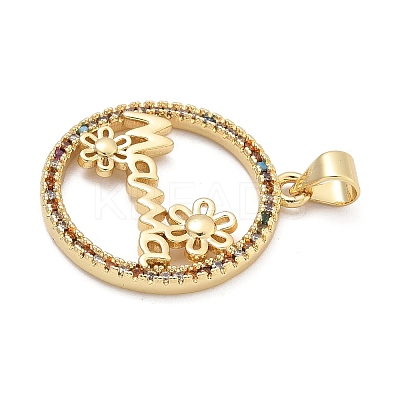 Mother's Day Brass Micro Pave Cubic Zirconia Pendants LS-KK-Q055-02A-G-1