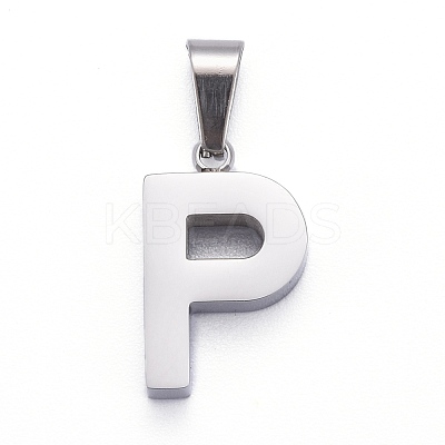 Non-Tarnish 304 Stainless Steel Letter Pendants STAS-H127-P-P-1