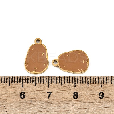 Vegetables 304 Stainless Steel Enamel Charms STAS-C137-02K-G-1