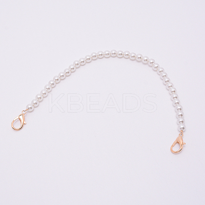 White Acrylic Round Beads Bag Handles FIND-TAC0006-24E-02-1