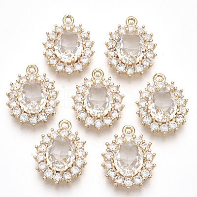 Transparent Faceted Glass Pendants X-GLAA-R212-15F-1