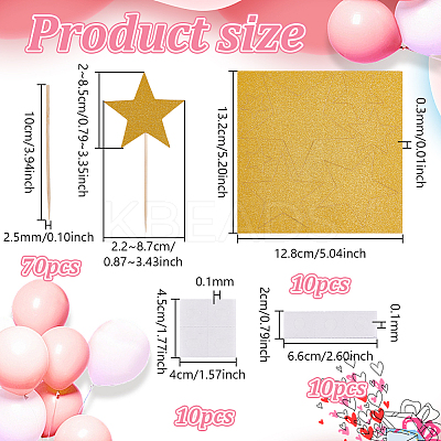 10 Boxs Paper Cake Insert Card Decoration AJEW-NB0007-11B-1