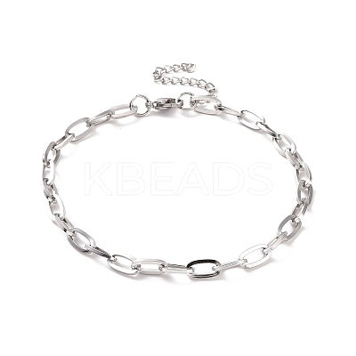 Non-Tarnish 304 Stainless Steel Cable Chain Bracelet for Men Women BJEW-E031-05A-P-1