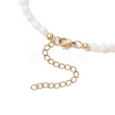 Natural Keshi Pearl Two Sides Polished Beaded Necklaces for Women NJEW-JN05336-01-1