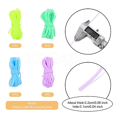 20M 4 Colors Hollow Pipe PVC Tubular Synthetic Rubber Cord RCOR-YW0001-06B-1