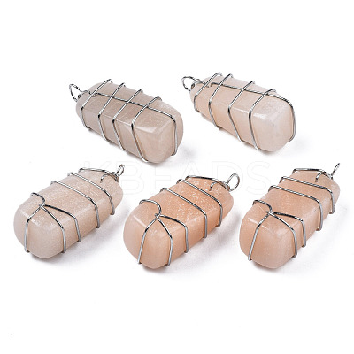Natural Pink Aventurine Pendants G-S359-358-1