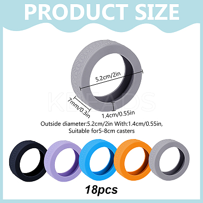 18Pcs Silicone Luggage Wheels Protectors Cover FIND-OC0013-86F-1