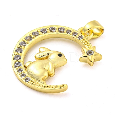 Brass Micro Pave Clear Cubic Zirconia Pendants FIND-Z044-03F-1