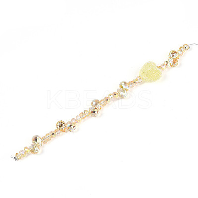 Electroplate Glass and Acrylic Rhinestone Beads Strands MAK-T011-07F-1
