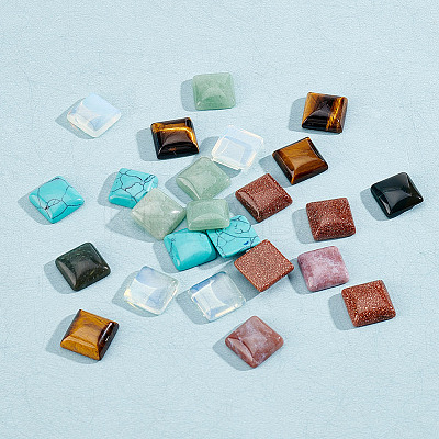 24Pcs 6 Styles Natural & Synthetic Mixed Gemstone Cabochons G-AR0005-68-1