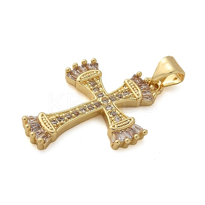 Brass Micro Pave Cubic Zirconia Pendants KK-M319-26G-03-1