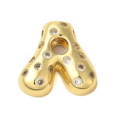 Rack Plating Brass Micro Pave Clear Cubic Zirconia Perdants KK-C067-11G-A-1