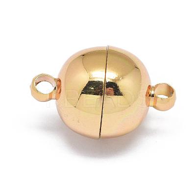 Rack Plating Brass Magnetic Clasps with Loops KK-F801-02C-G-1