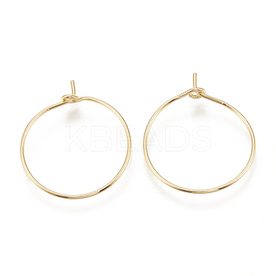 Brass Hoop Earrings Findings KK-S341-85-1