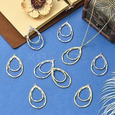 20Pcs 2 Colors Alloy Pendants Cadmium Free ENAM-YW0006-45-1