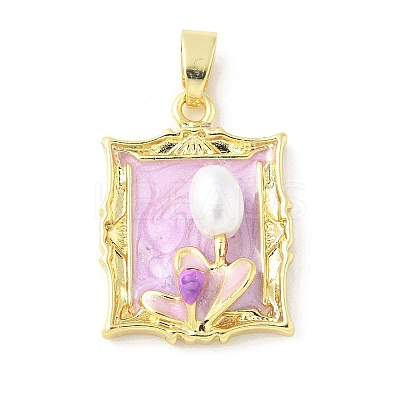 Brass Enamel Pendants KK-Z101-09G-D01-1