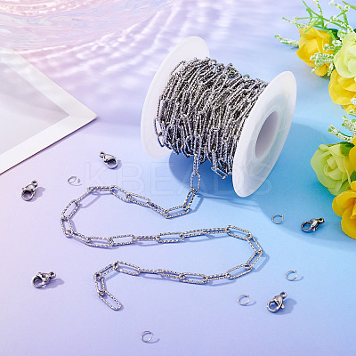 DIY 304 Stainless Steel Link Chains Bracelets/Necklaces Making Kits DIY-TA0012-41B-1