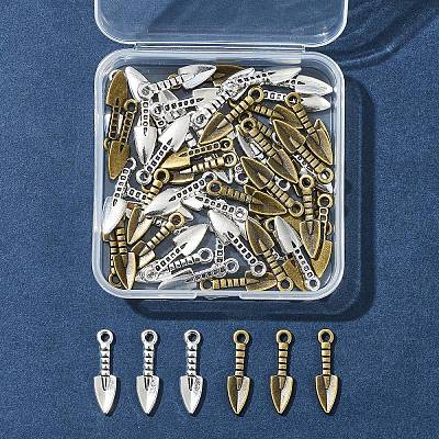 60Pcs 2 Colors Tibetan Style Alloy Pendants TIBEP-FS0001-23-1