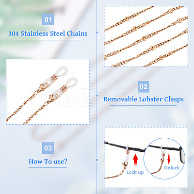 304 Stainless Steel EyeGlass Chains HJEW-TAC0041-1