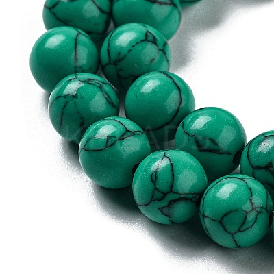 Synthetical Turquoise Gemstone Round Bead Strands TURQ-R035-8mm-02-1