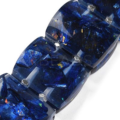 Epoxy Resin Dyed Natural Imperial Jasper Flat Rectangle Beaded Stretch Bracelets for Women BJEW-G698-02B-1