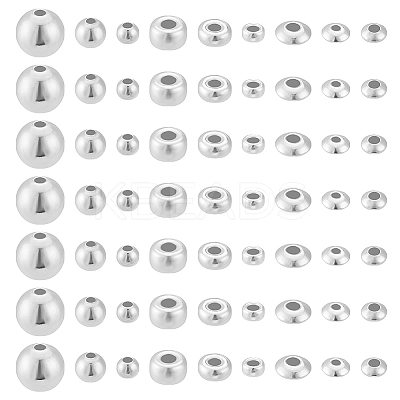 60Pcs 9 Styles 925 Sterling Silver Beads STER-PH0003-29-1