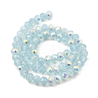 Baking Paint Transparent Glass Beads Strands DGLA-A034-J8mm-B04-1