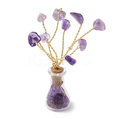 Natural Mixed Gemstone Chips Tree of Life Decorations AJEW-JD00013-1