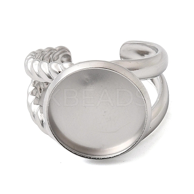 304 Stainless Steel Cuff Ring Components STAS-P454-01D-P-1