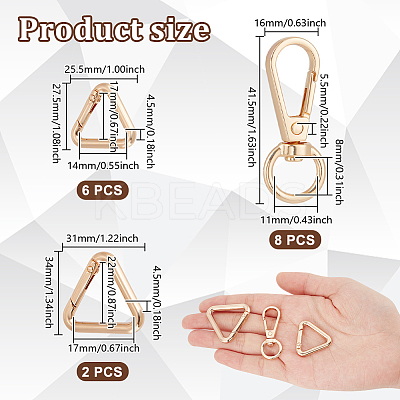 8Pcs Zinc Alloy Swivel Clasps FIND-GA0005-37KCG-1