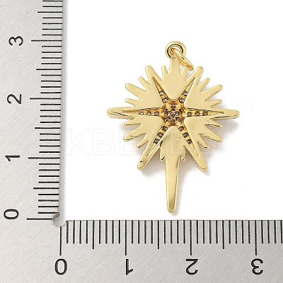 Brass Micro Pave Cubic Zirconia Pendants KK-B124-08GP-01-1