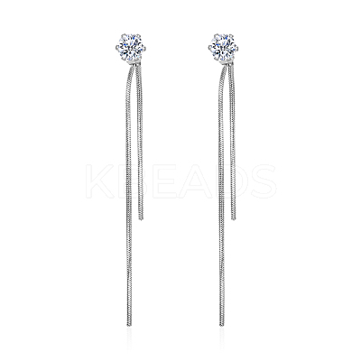Elegant Stainless Steel Flat Round Tassel Stud Earrings LS-BX2341-1-1