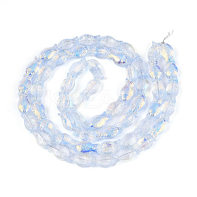 Transparency Electroplate Glass Beads Strands GLAA-T023-40A-02-1