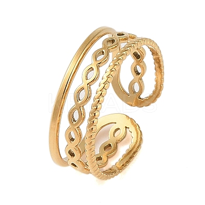 Ion Plating(IP) 304 Stainless Steel Open Cuff Ring STAS-S125-10G-1