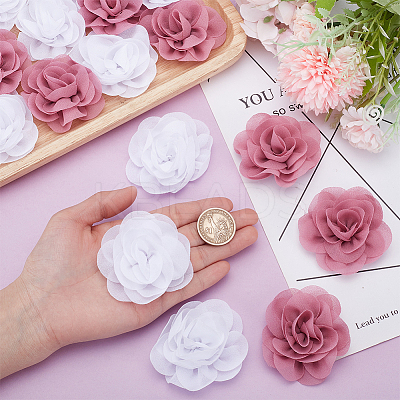 20Pcs 2 Colors Polyester Flower Ornament Accessories DIY-AR0004-39-1