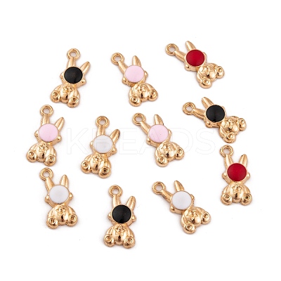 Light Gold Plated Alloy Enamel Pendants FIND-Q100-01KCG-1