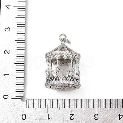 Brass Micro Pave Clear Cubic Zirconia Clear Locket Pendants KK-H524-09P-1