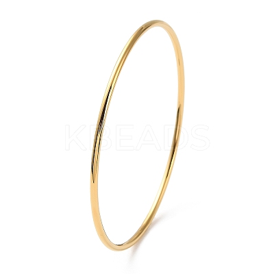 Ion Plating(IP) 304 Stainless Steel Simple Plain Bangle for Women BJEW-F461-01A-G-1
