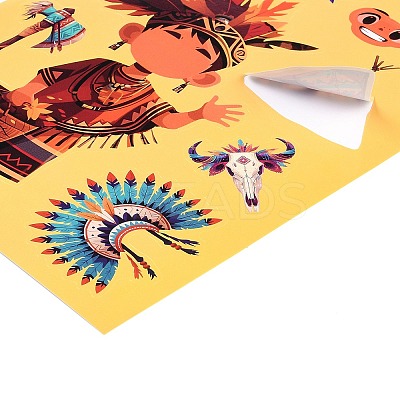 6Pcs Thanksgiving Day Paper Self-Adhesive Picture Stickers LS-STIC-C010-32-1