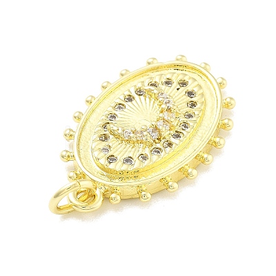 Rack Plating Brass Micro Pave Cubic Zirconia Pendants KK-D359-19G-1