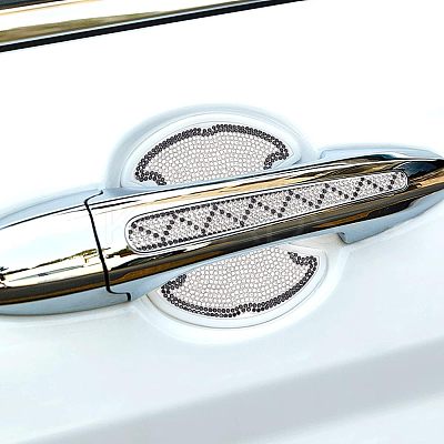 Car Door Handle Bling Rhinestones Stickers AJEW-WH0181-43-1