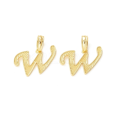 Rack Plating Eco-Friendly Brass Letter Pendants KK-K265-02G-W-1