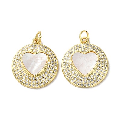 Valentine"s Day Brass Micro Pave Clear Cubic Zirconia Pendants KK-B083-41L-G-1