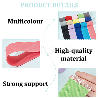 15M 15 Colors Polyester Flat Elastic Band OCOR-BC0005-97-1